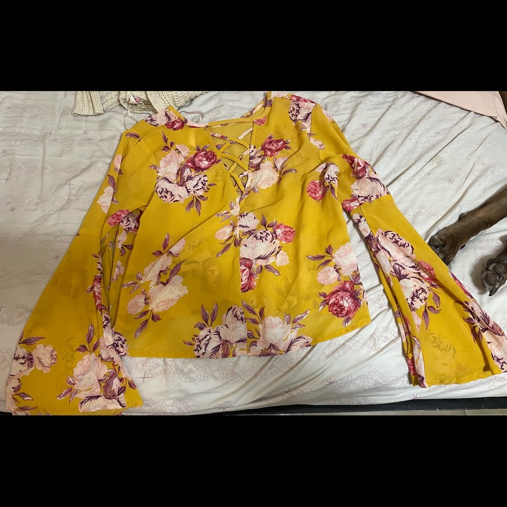 Long sleeve floral blouse